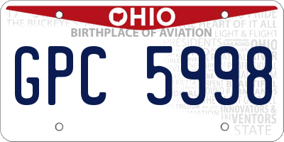 OH license plate GPC5998