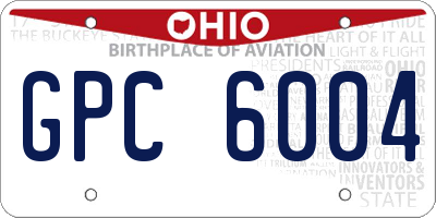 OH license plate GPC6004