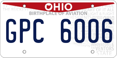 OH license plate GPC6006