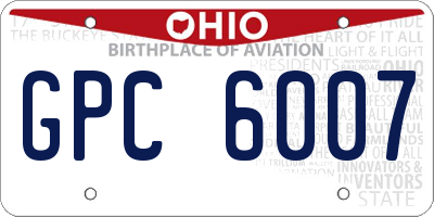 OH license plate GPC6007