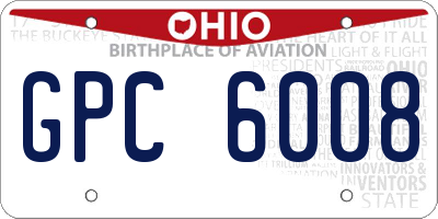OH license plate GPC6008