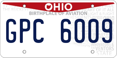 OH license plate GPC6009