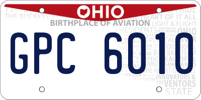 OH license plate GPC6010