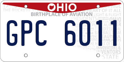 OH license plate GPC6011
