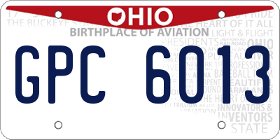 OH license plate GPC6013