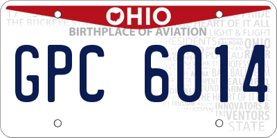 OH license plate GPC6014