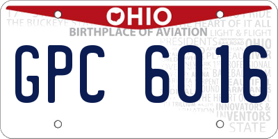 OH license plate GPC6016