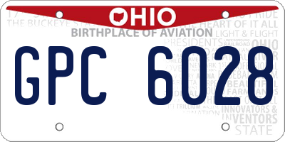 OH license plate GPC6028