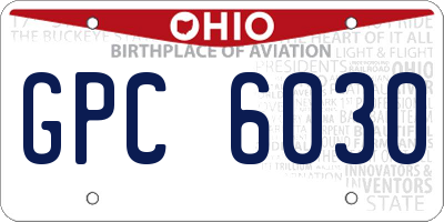 OH license plate GPC6030
