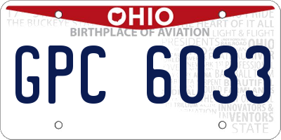 OH license plate GPC6033