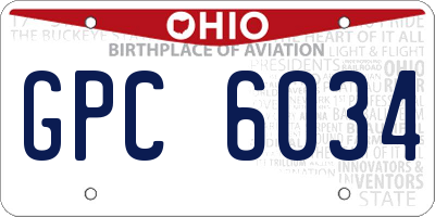 OH license plate GPC6034