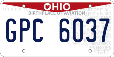 OH license plate GPC6037