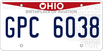 OH license plate GPC6038