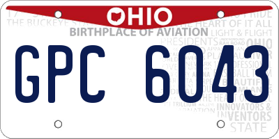 OH license plate GPC6043