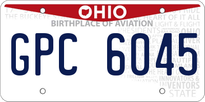OH license plate GPC6045