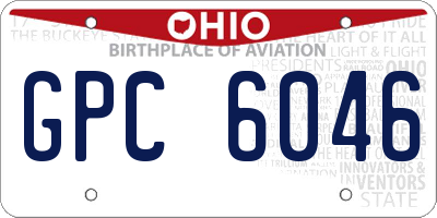 OH license plate GPC6046