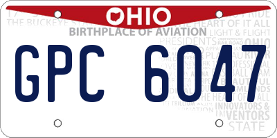 OH license plate GPC6047