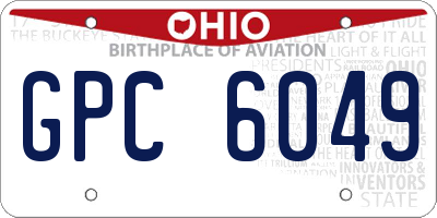 OH license plate GPC6049