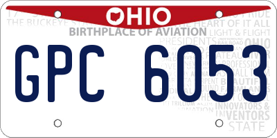 OH license plate GPC6053