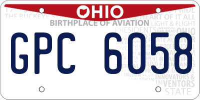 OH license plate GPC6058