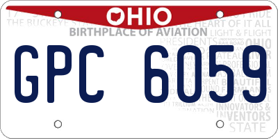 OH license plate GPC6059