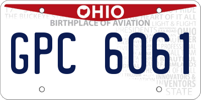 OH license plate GPC6061