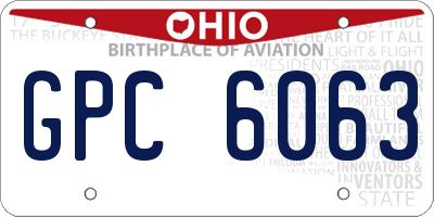 OH license plate GPC6063
