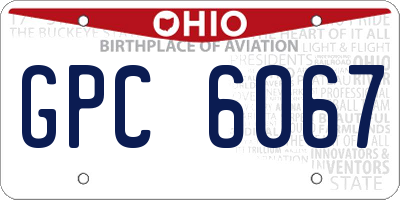 OH license plate GPC6067