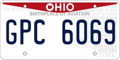 OH license plate GPC6069