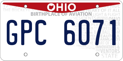 OH license plate GPC6071