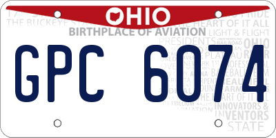 OH license plate GPC6074