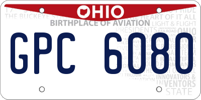 OH license plate GPC6080