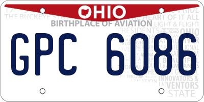 OH license plate GPC6086