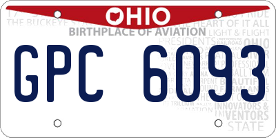 OH license plate GPC6093