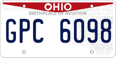 OH license plate GPC6098