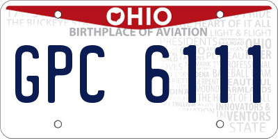 OH license plate GPC6111