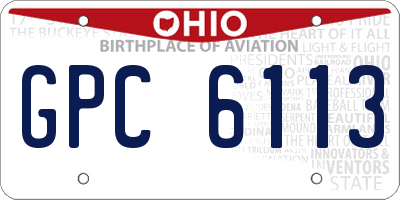 OH license plate GPC6113
