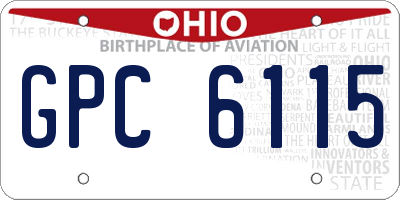 OH license plate GPC6115