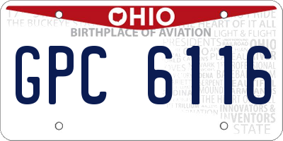 OH license plate GPC6116