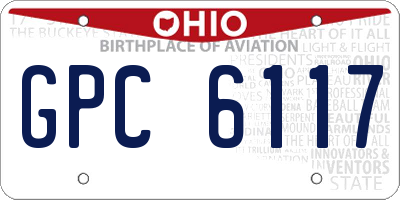 OH license plate GPC6117