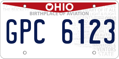 OH license plate GPC6123