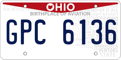 OH license plate GPC6136
