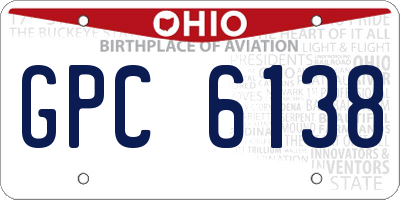 OH license plate GPC6138