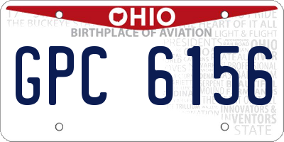 OH license plate GPC6156