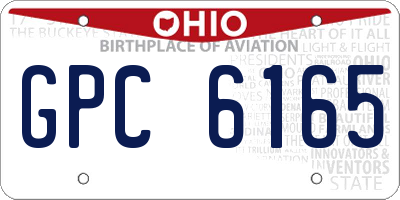 OH license plate GPC6165