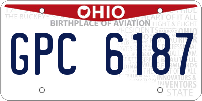 OH license plate GPC6187