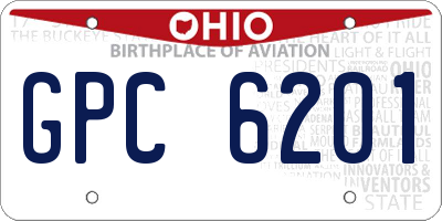 OH license plate GPC6201