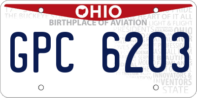 OH license plate GPC6203