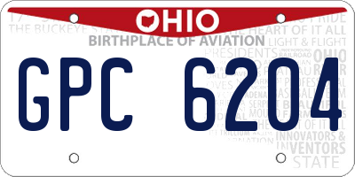 OH license plate GPC6204