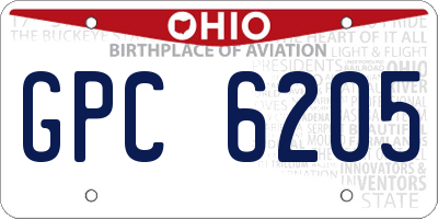 OH license plate GPC6205